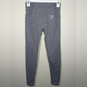 GYMSHARK Womens Vital Seamless 2.0 Leggings Smokey Grey Marl High Rise Size S